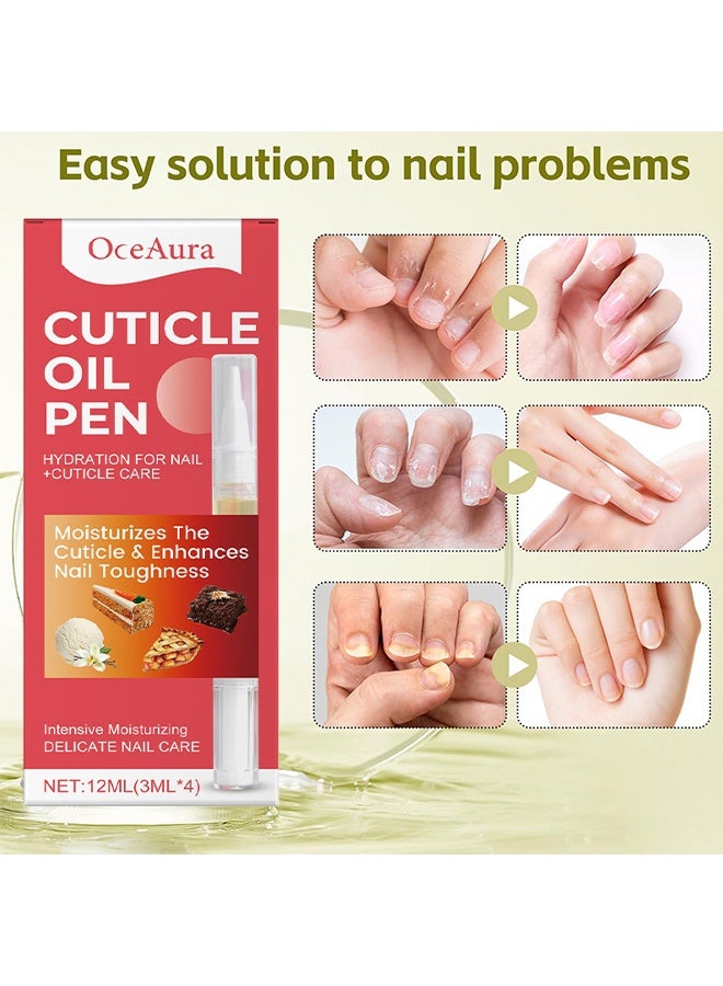  اوساورا قلم زيت الجلد المحيط بالأظافر، 4 أقلام زيت الجلد المحيط بالأظافر، زيت نمو الأظافر Adiant، مقوي الأظافر وزيت نمو الأظافر بالقلم مع زيت اللوز الحلو، زيت الجوجوبا للأظافر، زيت فيتامين E للعناية بالأظافر، قلم زيت نمو الأظافر (12 مل، 3 مل * 4) - Image 4